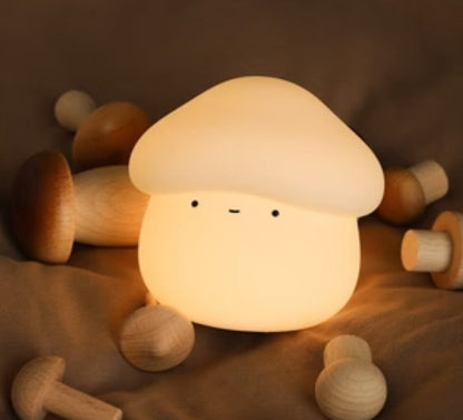 New Mushroom Small Night Lamp Cute Silicone Sleeping Timing Night Light Bedside