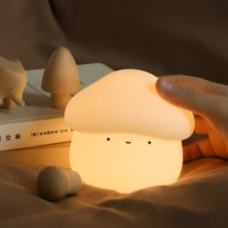 New Mushroom Small Night Lamp Cute Silicone Sleeping Timing Night Light Bedside
